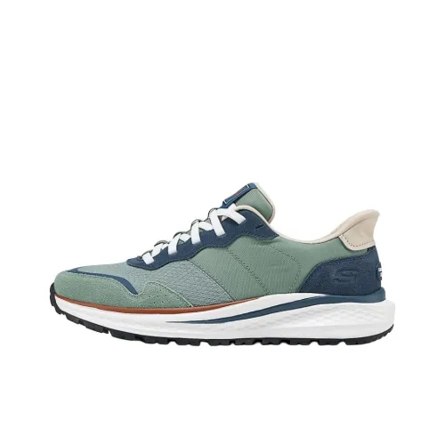 Skechers Slip Ins Anti Slip And Wear Resistant Lightweight Low Top Casual Running Shoes Men's Green Blue