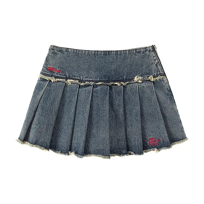 CHUU Casual Short Skirts Women's Dark Denim Blue-1