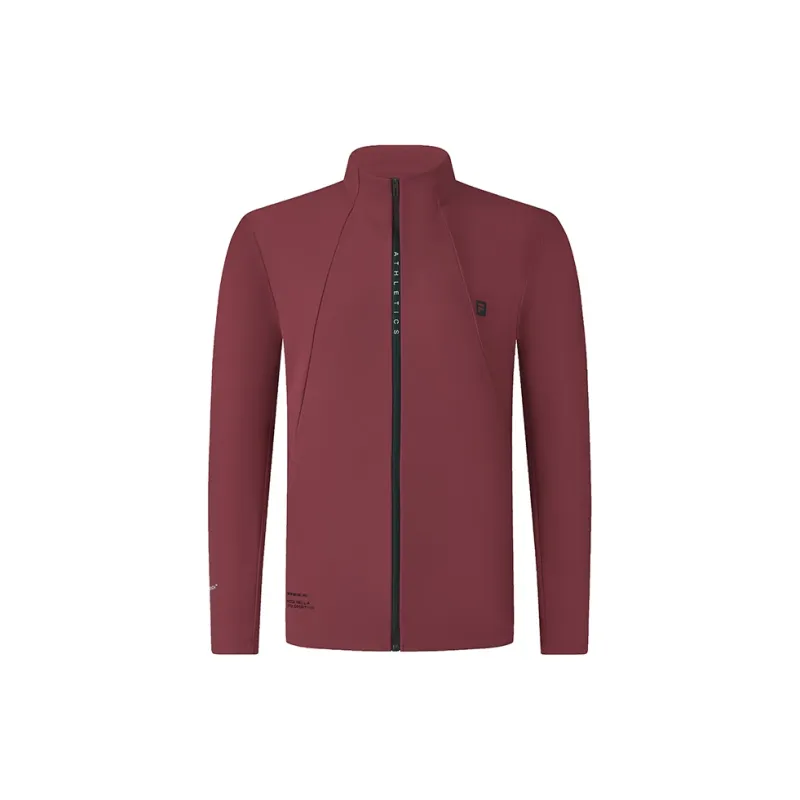 FILA Knitted Fabric Long Sleeved Coat Men's Rusty Red-2