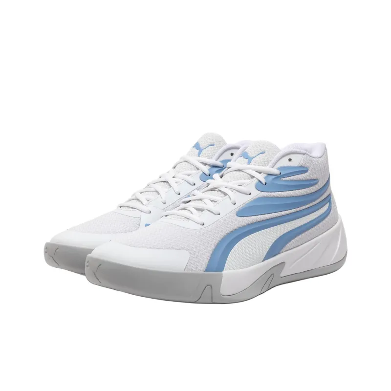 PUMA Court Cushioned Slip-Resistant Mid-Top Basketball Shoes Unisex White-1