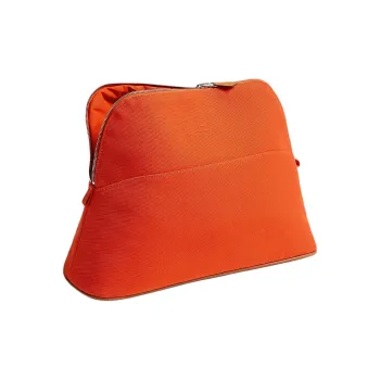 HERMES Bolide Cotton Bowling Bag Storage Bag Women's Orange