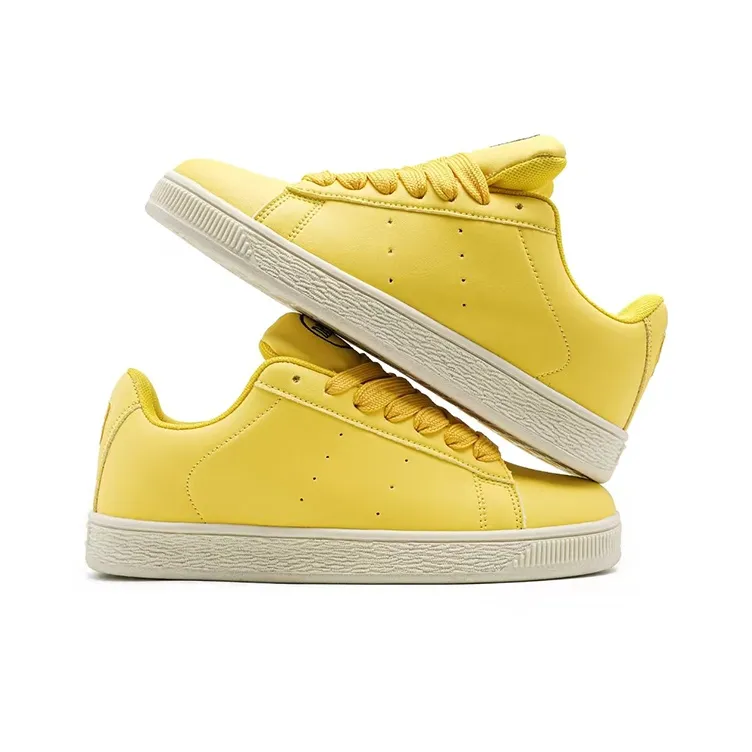 WJA Low-Top Skateboard Shoes Unisex Electric Mother Yellow-2