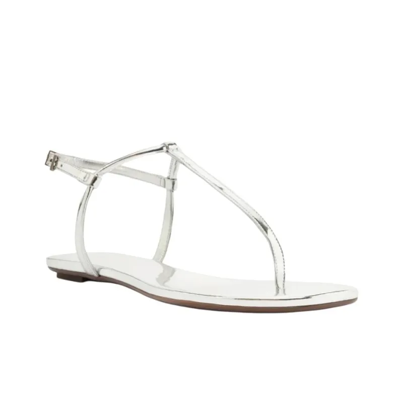 Schutz Elsha One Strap Sandals Women's Silver-2