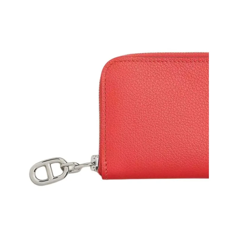 HERMES Evercolor Leather Card Holder Women's 0E Rose Texas Pink-5
