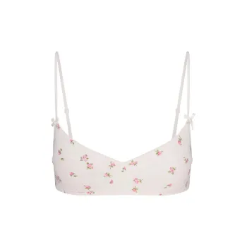 SKIMS Valentine's Day Collection SS25 BRALETTE Bra Women's MARBLE PINK ROSEBUD PRINT