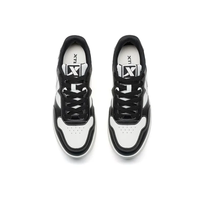 XTEP Air Force One Coverage Slip-Resistant Support Low-Top Skateboard Shoes Men's Black White-3