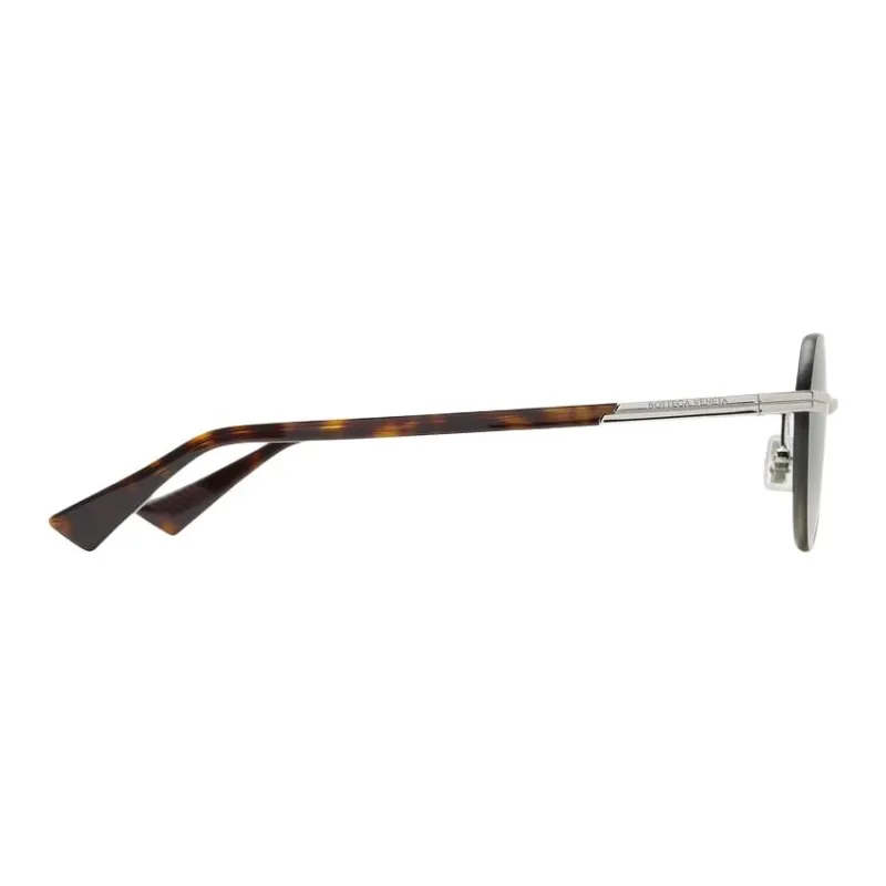Bottega Veneta Acetate Metal Round Sunglasses Women's Silver-2