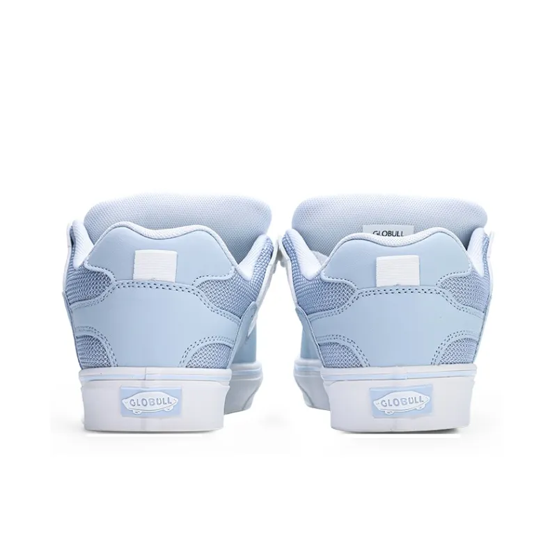 GLO BULL Anti-Slip And Wear-Resistant Breathable Low-Top Skateboard Shoes Unisex White Light Blue-4