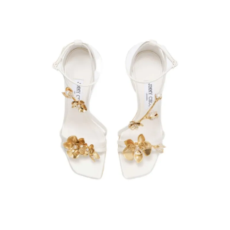Jimmy Choo ZEA One Strap Sandals 9.5cm Women's White-3