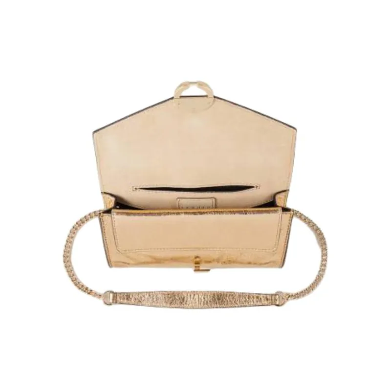 Sandro Lambskin Shoulder Bag Women's Gold-3