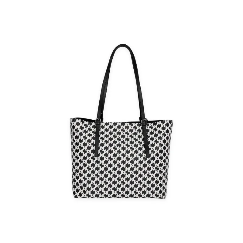 KARL LAGERFELD PVC Handbag, Crossbody, One Shoulder Bag Regular Women's Black White-2
