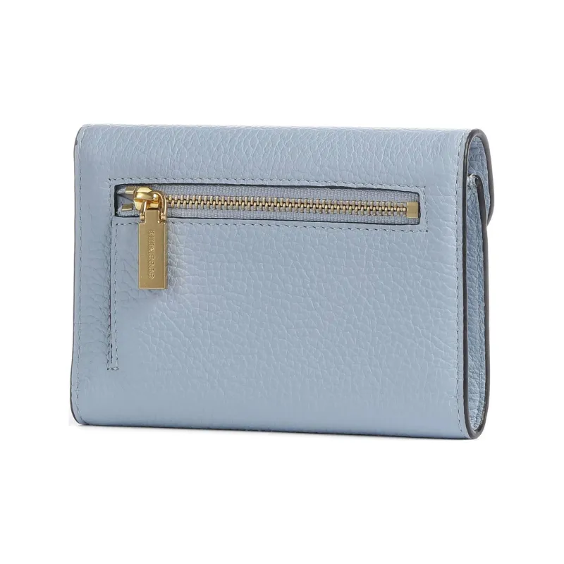 COCCINELLE Beat Grained Leather Wallet Women's Light Blue-1