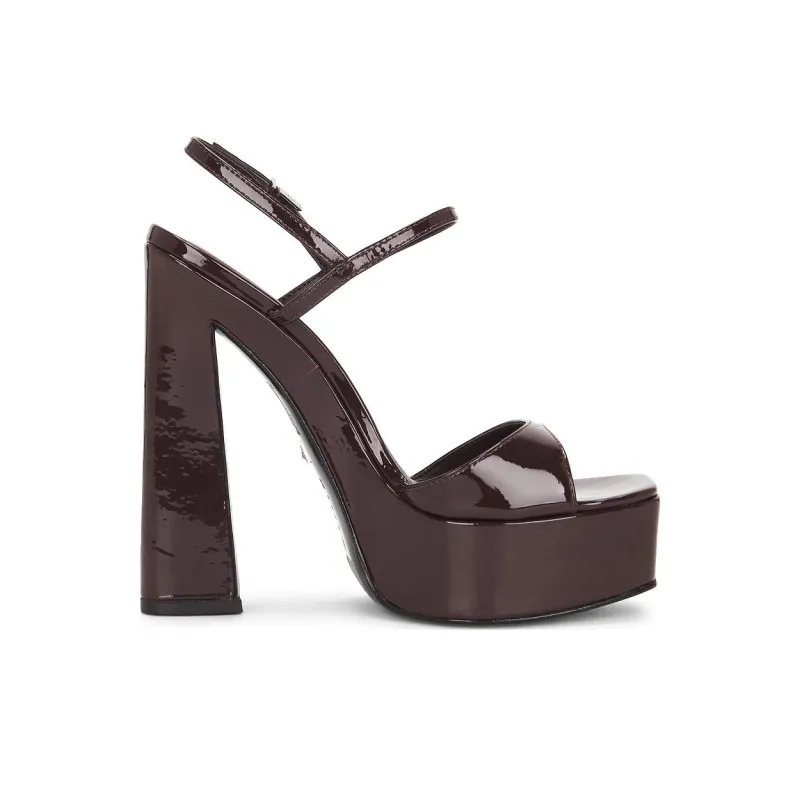 Schutz Arlene One Strap Sandals 14cm Women's Chocolate-1