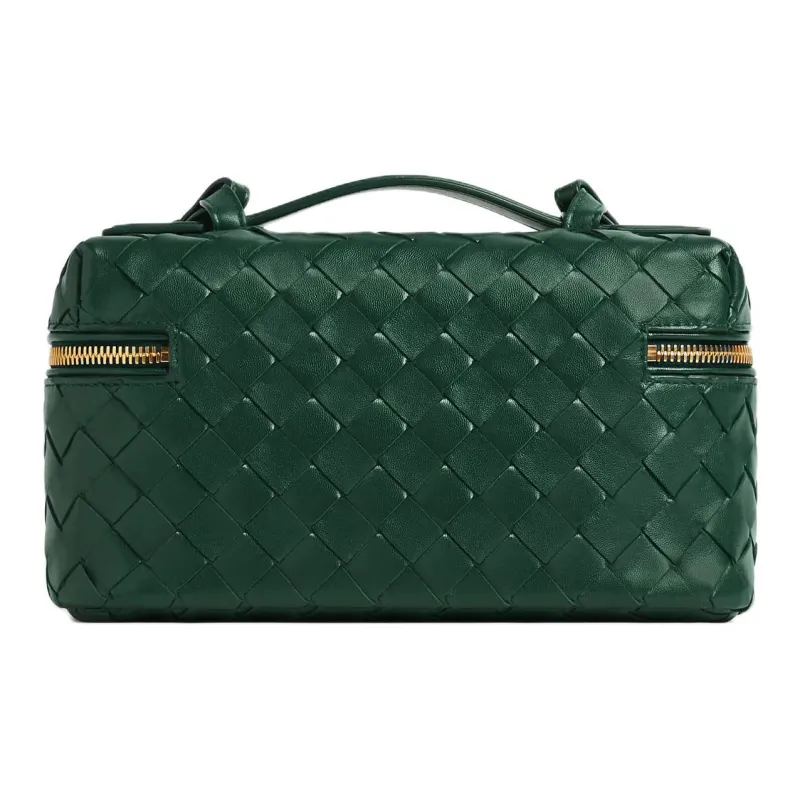 Bottega Veneta Intrecciato Calfskin Makeup Bag Women's Jadeite Green-2