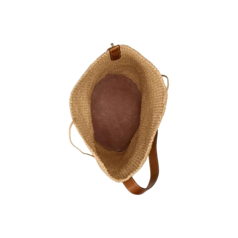 Polo Ralph Lauren Bellport Plant Material Bucket Bag, Shoulder Bag Medium Size Women's Brown-3