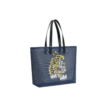 KENZO VERDY MARKET Fabric Tote Bag, Shopping Bag, Shoulder Bag Large Size Unisex Marine Blue