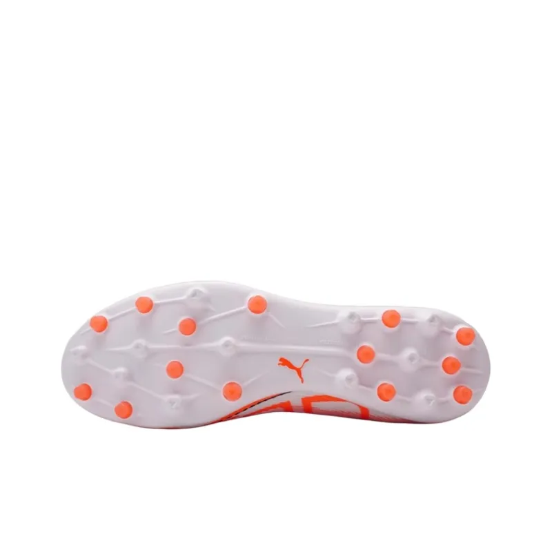 PUMA Ultra 5 Pro MG Rubber Short Studs Cushioning Soccer Shoes Unisex White Orange-4