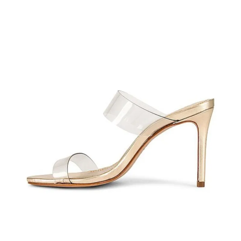 Schutz Slide Slippers 9cm Women's Gold-0
