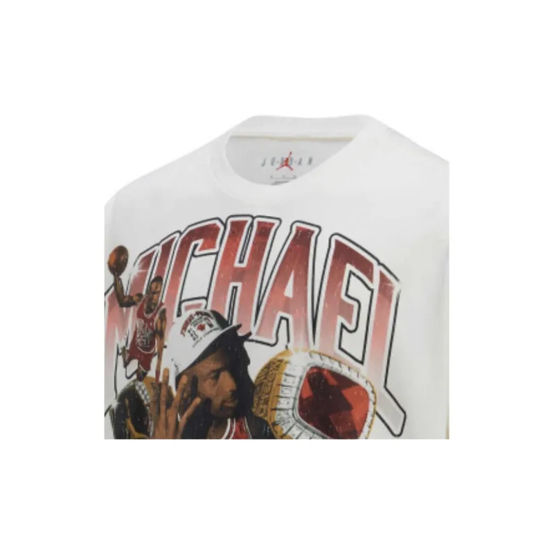 Jordan Flight Essentials T Shirt Men's Sail White/Campus Red-5