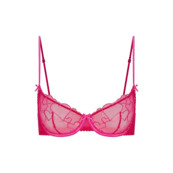 SKIMS Valentine's Day Collection SS25 EMBROIDERED TULLE UNLINED DEMI BRA Bra Women's Punch/Impact Bed