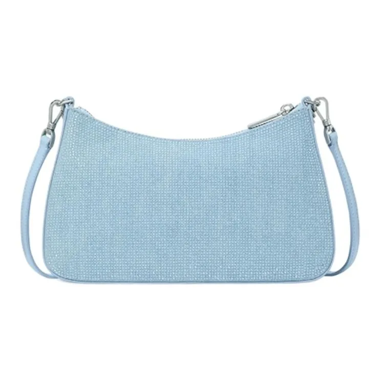 Kate Spade Cow Split Leather With Fabric Shoulder Bag, Crossbody Bag Small Size Women's Blue-2