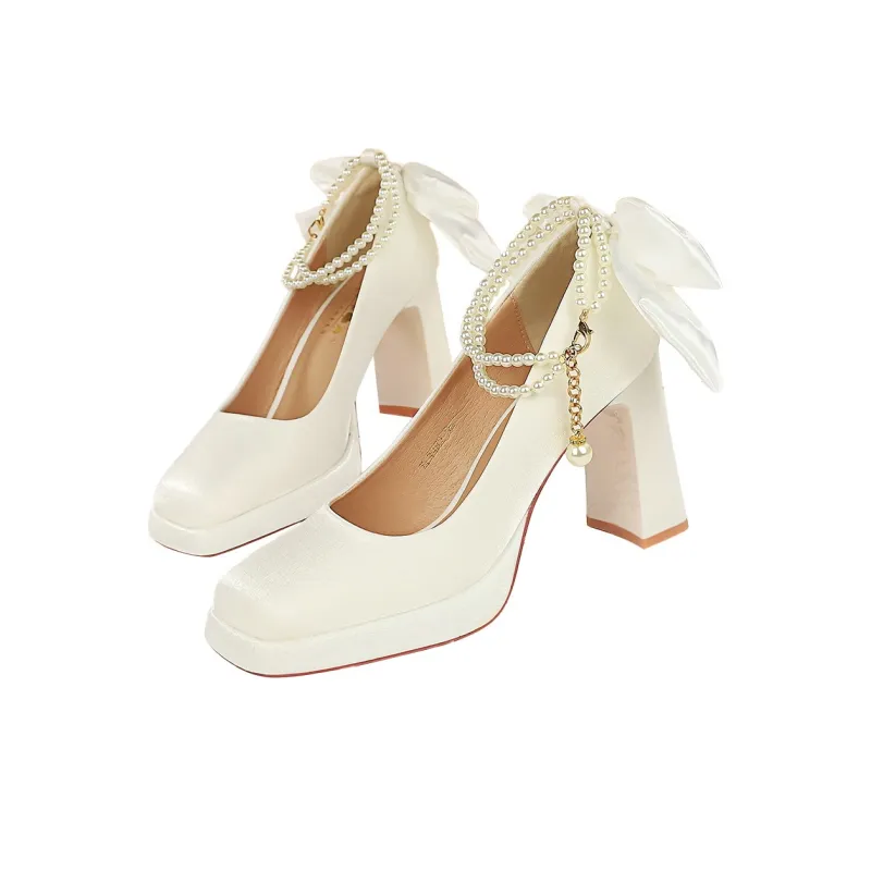 QITUMAUL Chunky Heel High Heels Women's-1