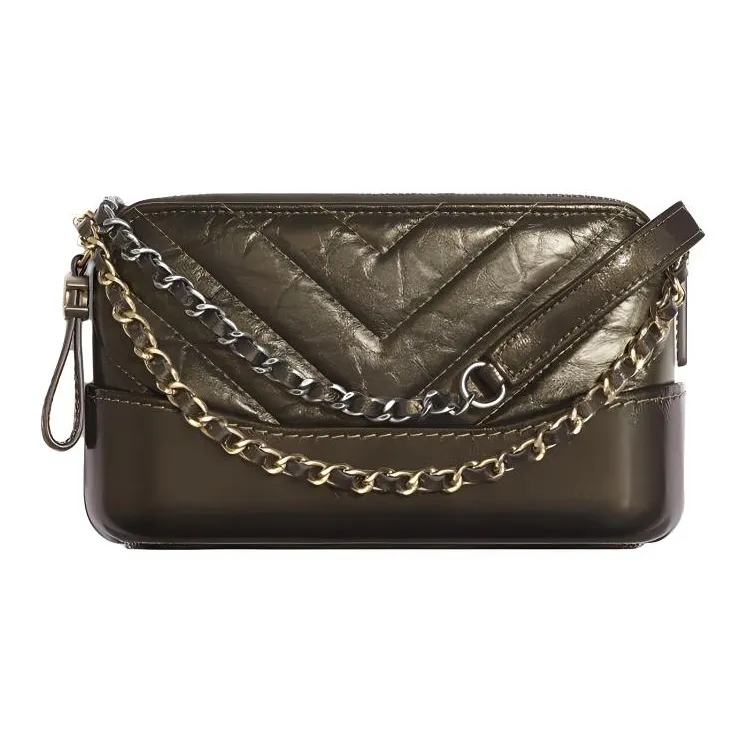 CHANEL Gabrielle Calfskin Crossbody Bag Extra Mini Women's Dark Gold/Silver-0