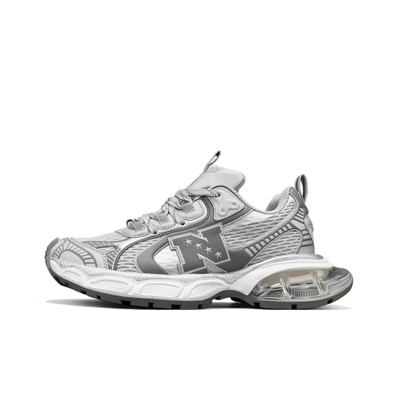 NFL Guoli N Height Increasing Wear-Resistant Breathable Slip-Resistant Low-Top Chunky Sneakers Unisex Gray-0