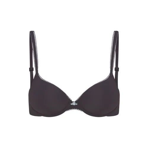 SKIMS Valentine's Day Collection SS25 FITS EVERYBODY PICOT PUSH-UP BRA Bra Women's Ash Contrast/Gray Contrast