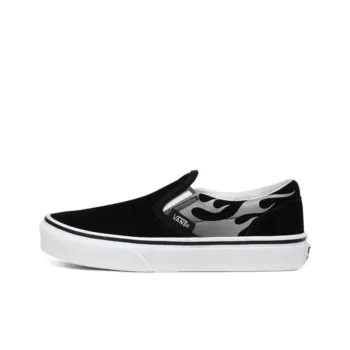 Vans Slip on Non slip Lightweight Low Top Kids' Skateboarding Shoes Black Gray Teenagers