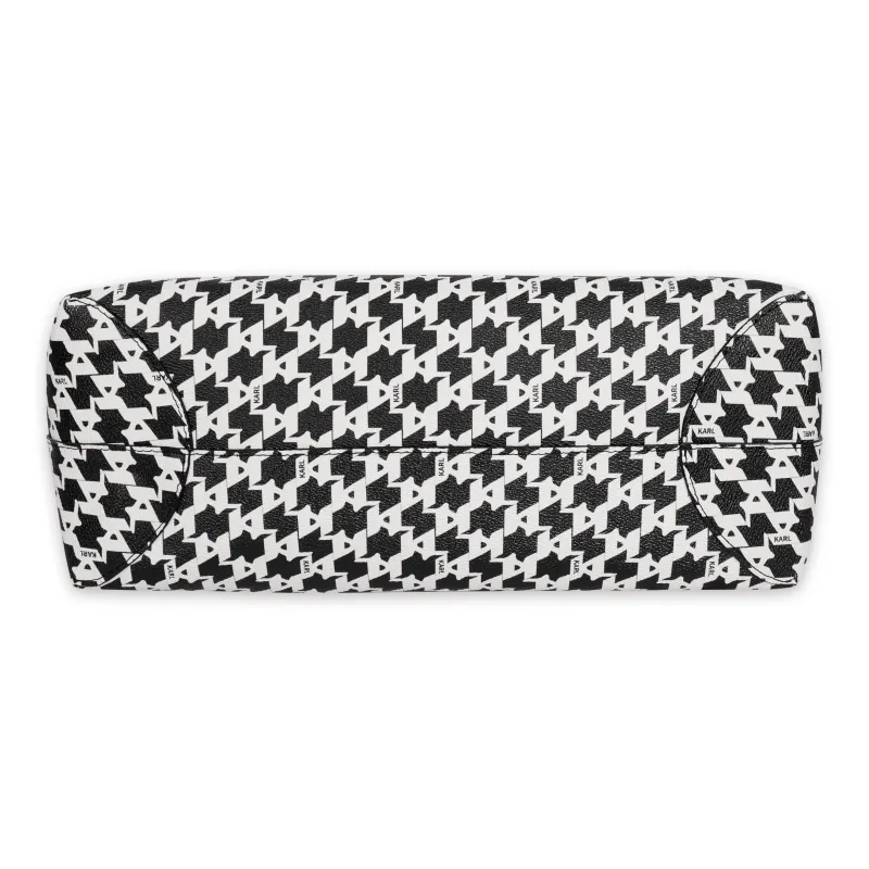 KARL LAGERFELD PVC Handbag, Crossbody, One Shoulder Bag Regular Women's Black White-3