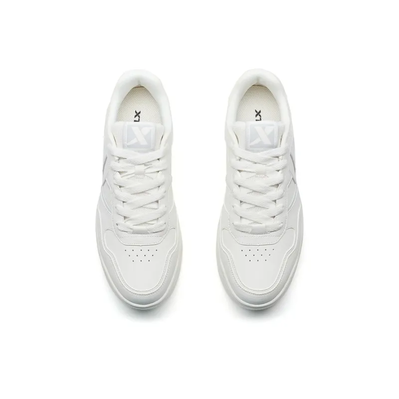 XTEP Air Force One Coverage Lightweight Wear-Resistant Low-Top Skateboard Shoes Men's White Gray-3