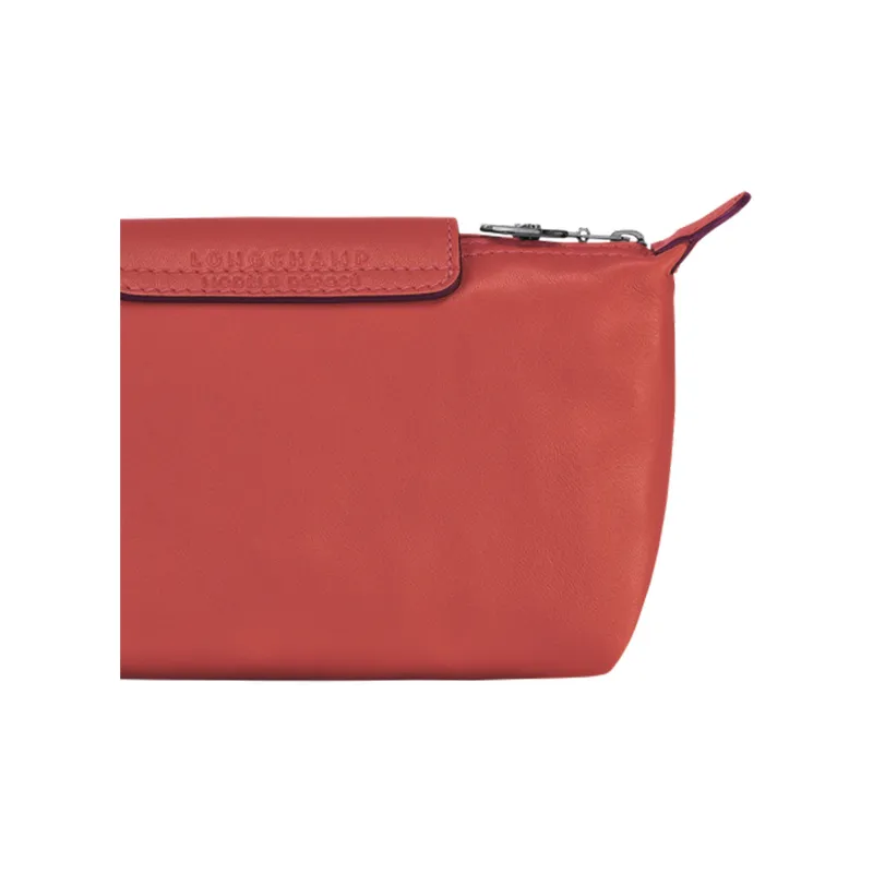 LONGCHAMP Le Pliage Cuir Sheepskin Dumpling Bag Clutches Women's Red Terracotta-3