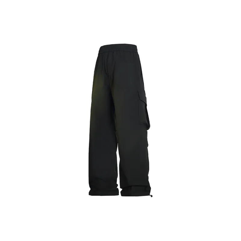 Outdoor Solid Color Large Pocket Windproof Relaxed Bootcut Cargo Pants Unisex-1