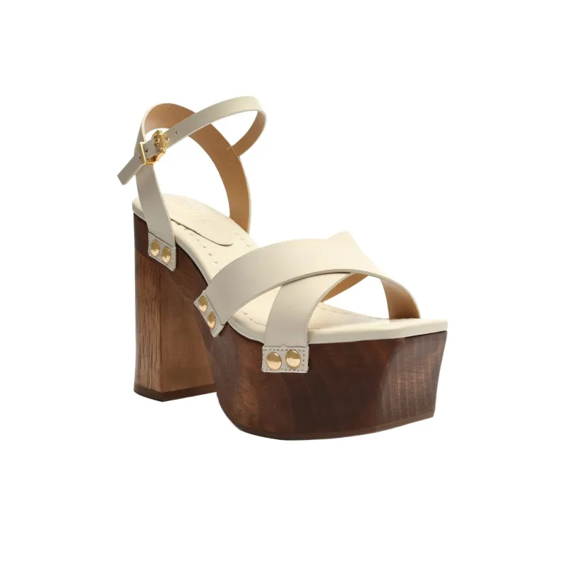 Schutz Gaylah Strap Sandals 12cm Women's White-2