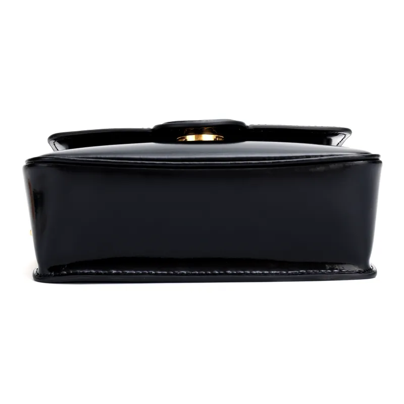 TORY BURCH Robinson Spazzolato Small Top Handle Black-3