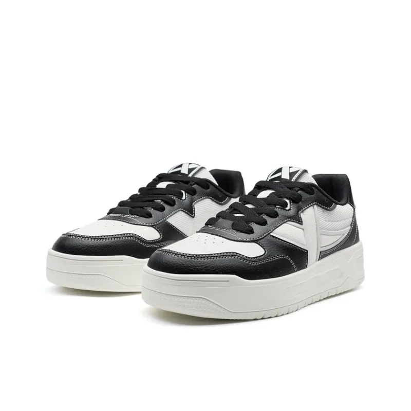 XTEP Air Force One Slip-Resistant Lightweight Coverage Low-Top Skateboard Shoes Men's White Black-2