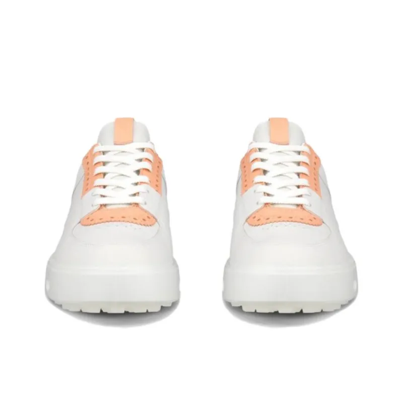 Ecco Street 720 Series Low-Top Golf Shoes Women's White Orange-1