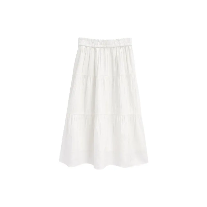 Love To Serve Casual Long Skirt Women's White-1