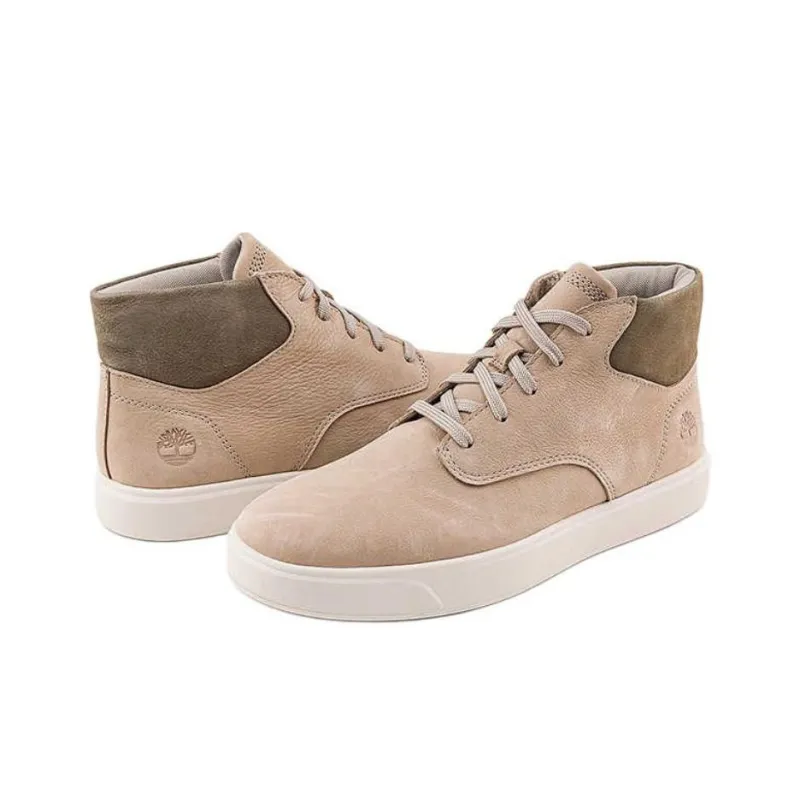Timberland Anti Slip Wear Resistant Mid Top Skateboard Shoes Men's Light Taupe-3