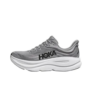 HOKA ONE ONE Bondi 9 Anti Slip Wear Resistant Low Top Running Shoes Men's Gray 2E Width