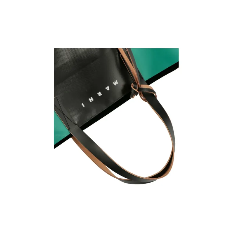 MARNI PVC Polyvinyl Chloride Handbag Regular Women's Black & Green-5