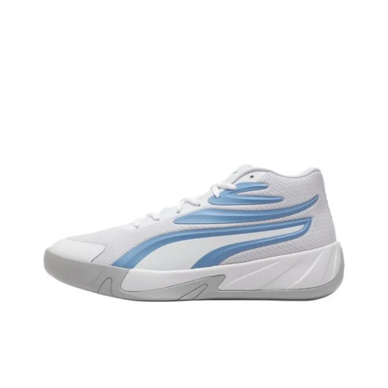 PUMA Court Cushioned Slip-Resistant Mid-Top Basketball Shoes Unisex White-0