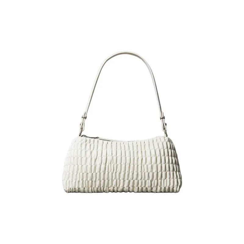 CALVIN KLEIN Blended Material Shoulder Bag Women's Milk White-7