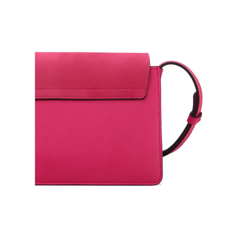 Chloe Faye Suede With Calfskin Shoulder Bag Crossbody Bag Small Size Women's Rose Red-3