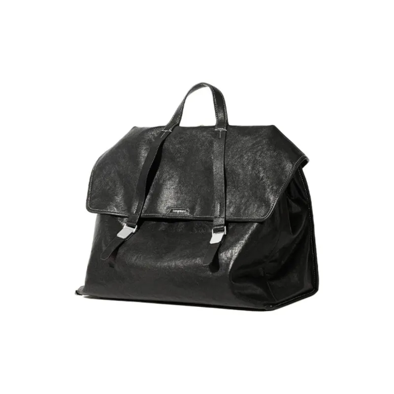 Songmont Cow Leather Backpack Tubas Unisex Sandalwood Brown/Smoky Ink Black-0