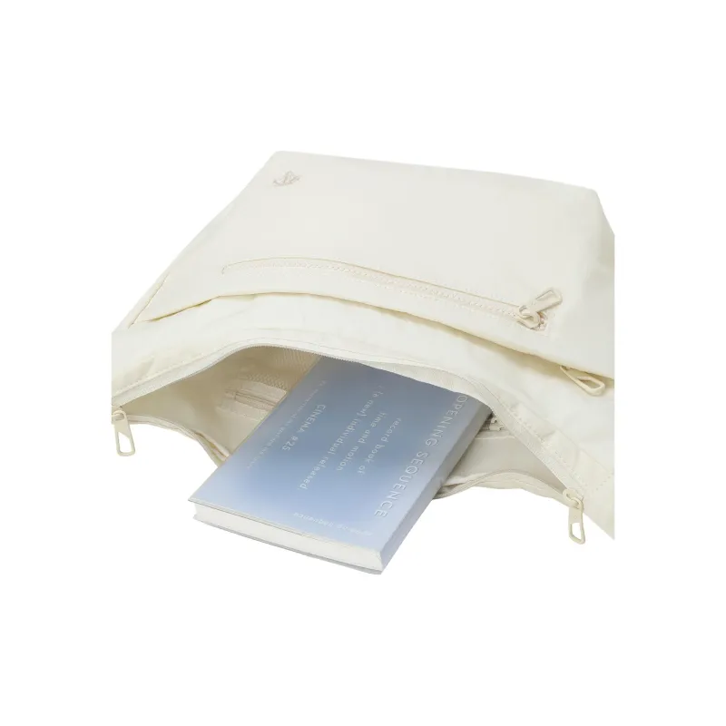 DESCENTE Nylon Hobo Bag Shoulder Bag Women's Ivory-6