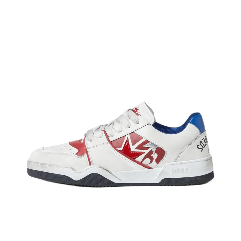 Dsquared2 Spiker Logo Printed Vintage Finish Sneakers-0
