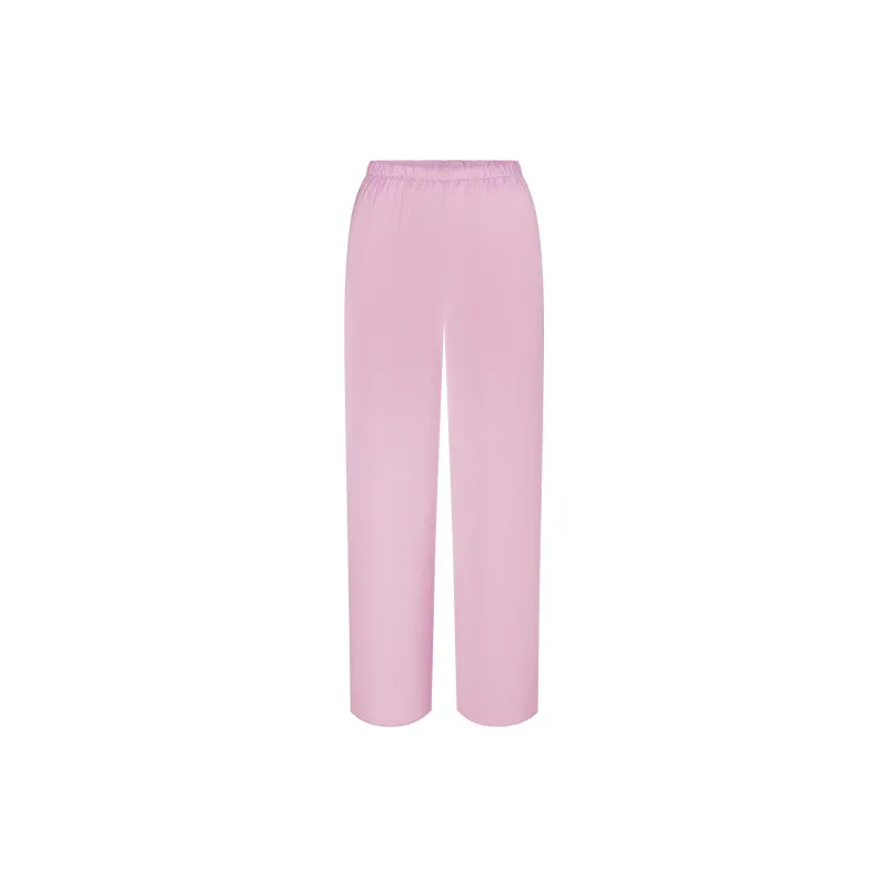 SKIMS Valentine's Day Collection SS25 WOVEN SHINE LONG SLEEP SET Pajama Set Women's Pink Rose-2