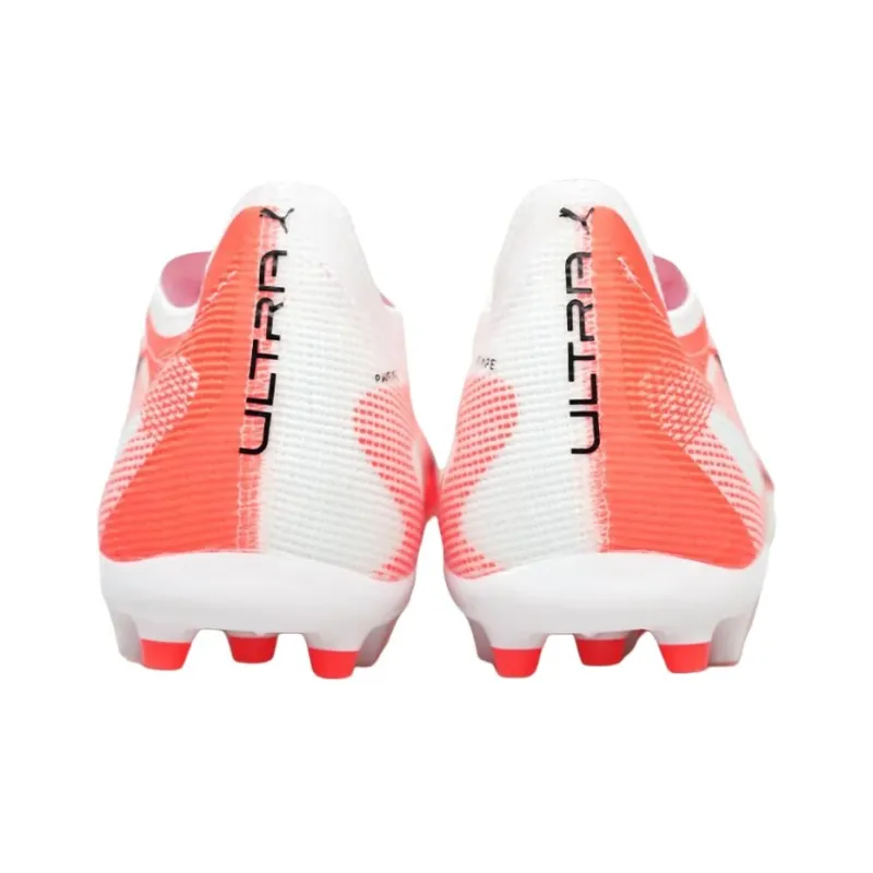 PUMA Ultra 5 Pro MG Rubber Short Studs Cushioning Soccer Shoes Unisex White Orange-3